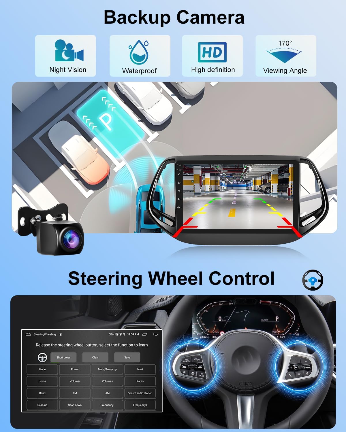 Nhopeew Autoradio 2+64G per Jeep Compass 2017-2021 - immagine 7