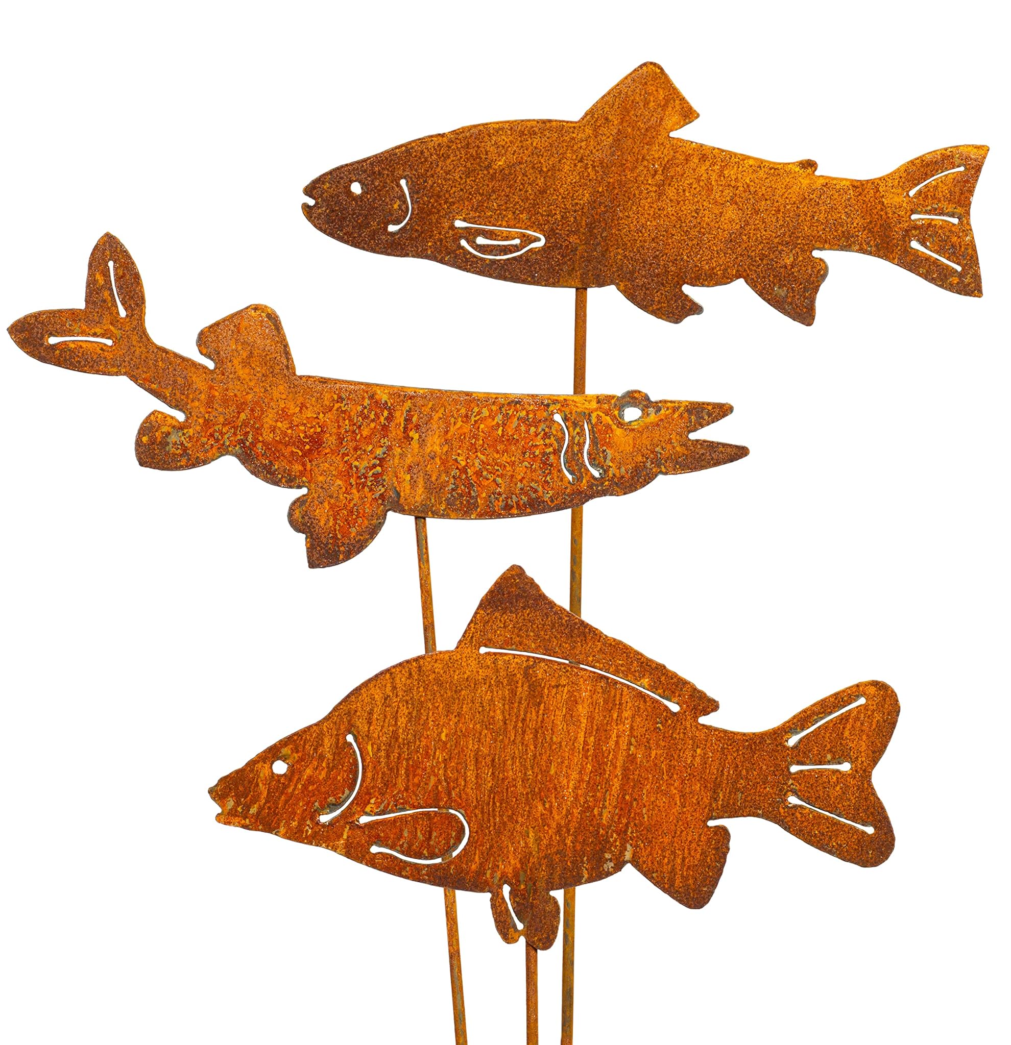 Decorazione a Forma di Pesce in Metallo Arrugginito