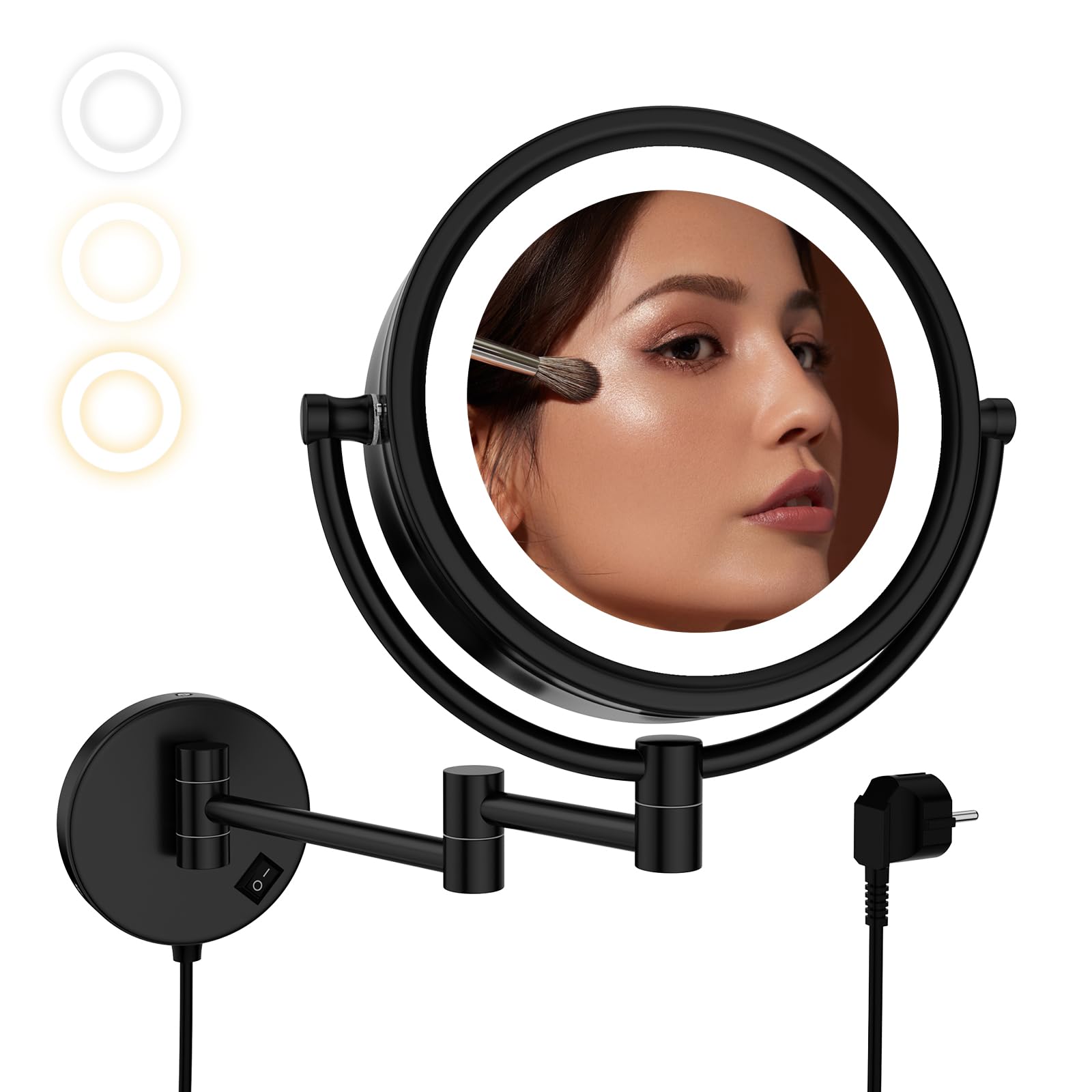 Nicesail Specchio Trucco con Luci da Parete 7x