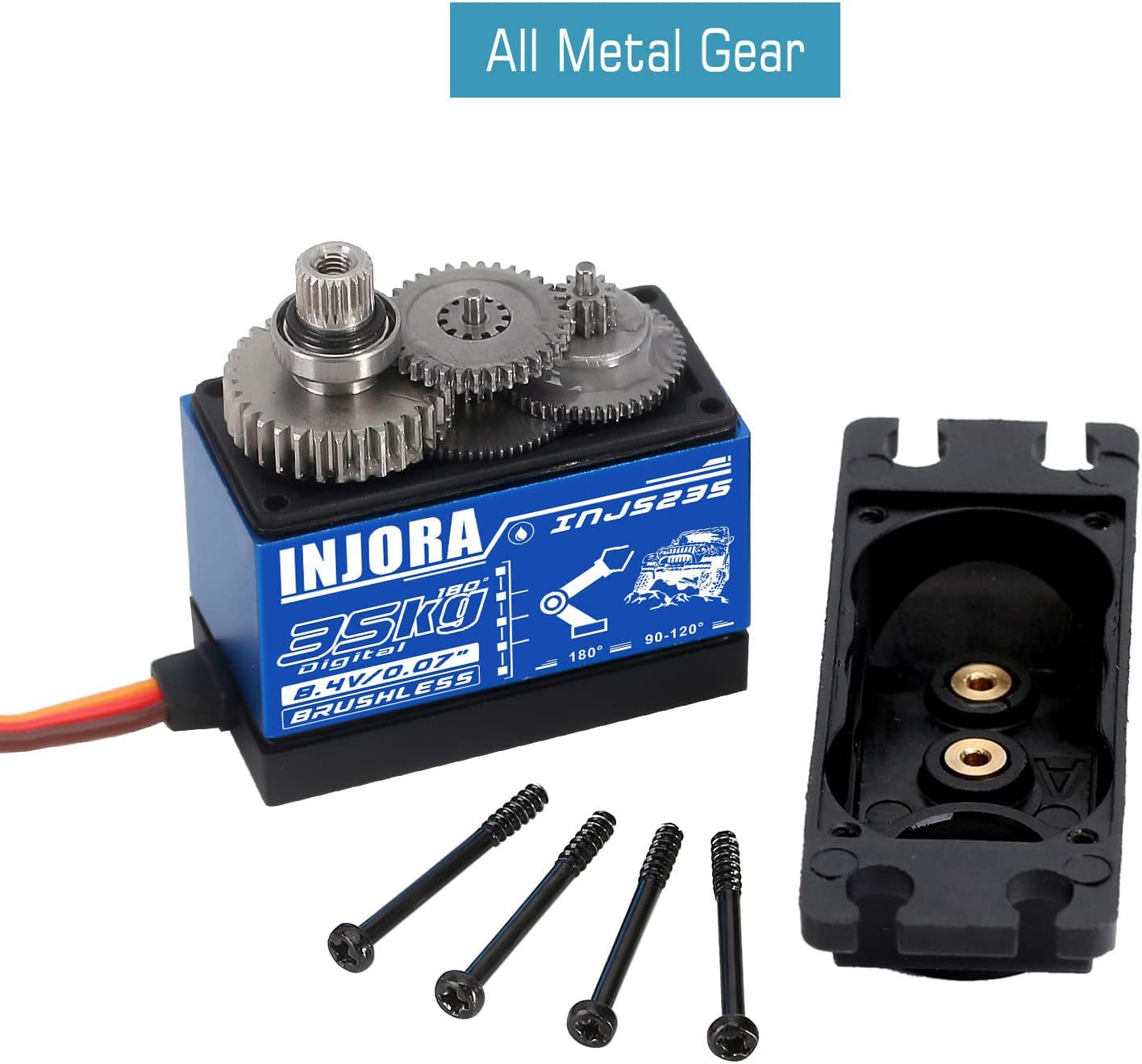 INJORA RC Servo Motor 35KG con Braccio 25T - immagine 4