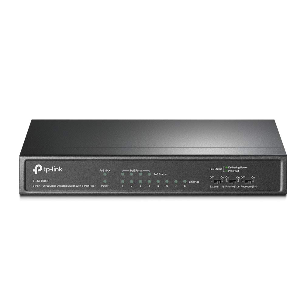 Tp-link PoE Switch 8 Porte 100 Mbps, Nero