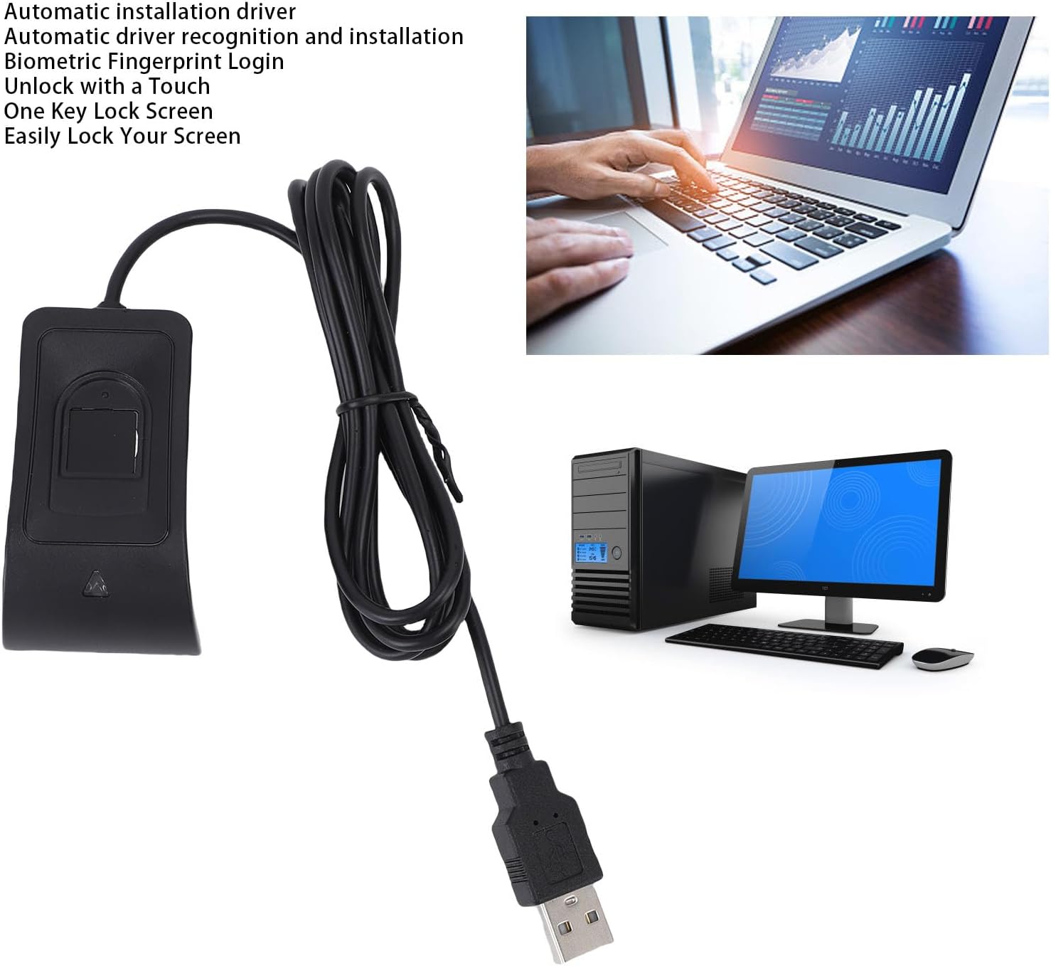 Ejoyous Lettore Impronte Digitali USB per PC - immagine 3