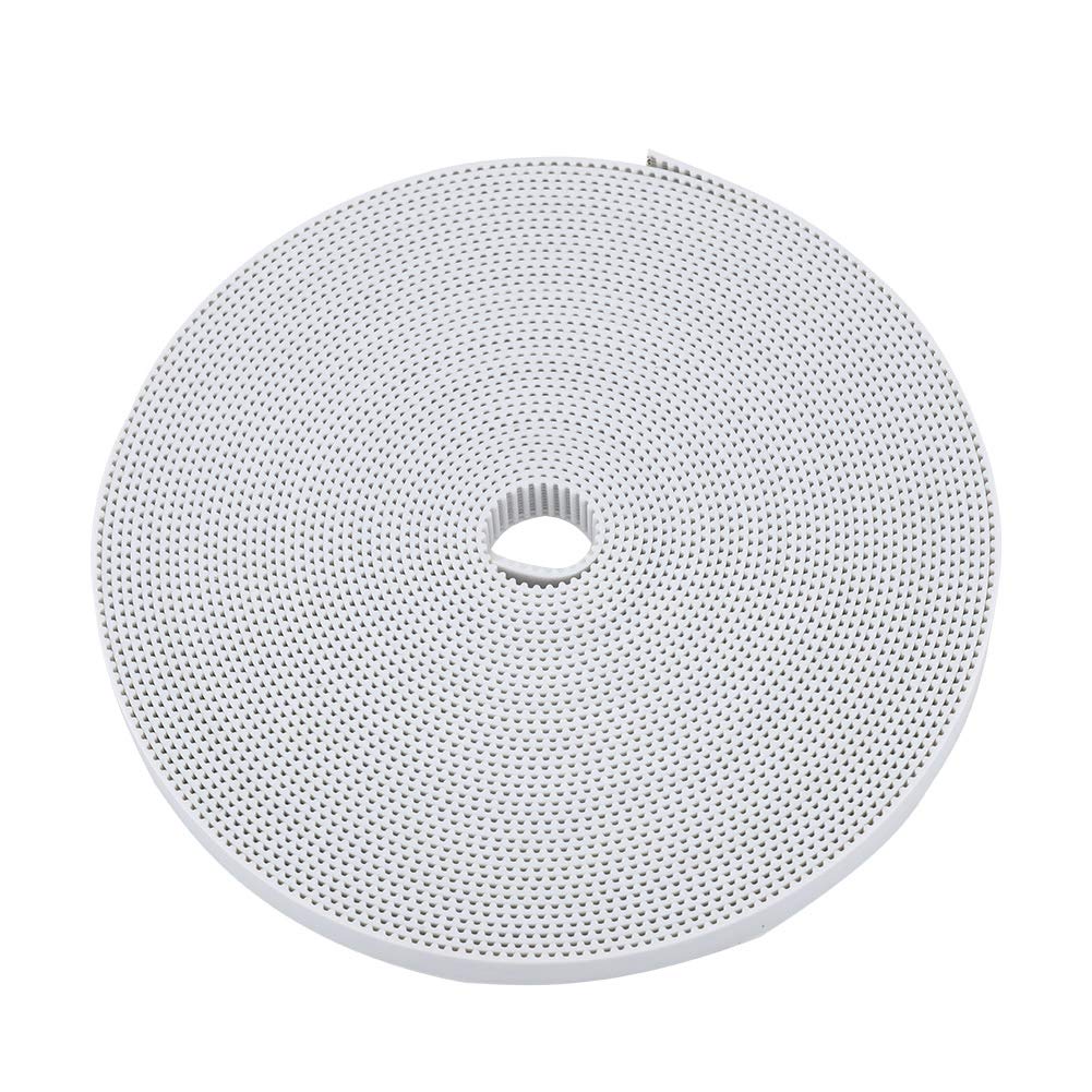 Tyenaza Cinghia Dentata per Stampante 3D, Cinghia Dentata GT2 Larghezza 10 mm Cinghia Dentata Aperta in Gomma Lunghezza 10 m Cinghia Aperta per Stampante 3D, Bianco