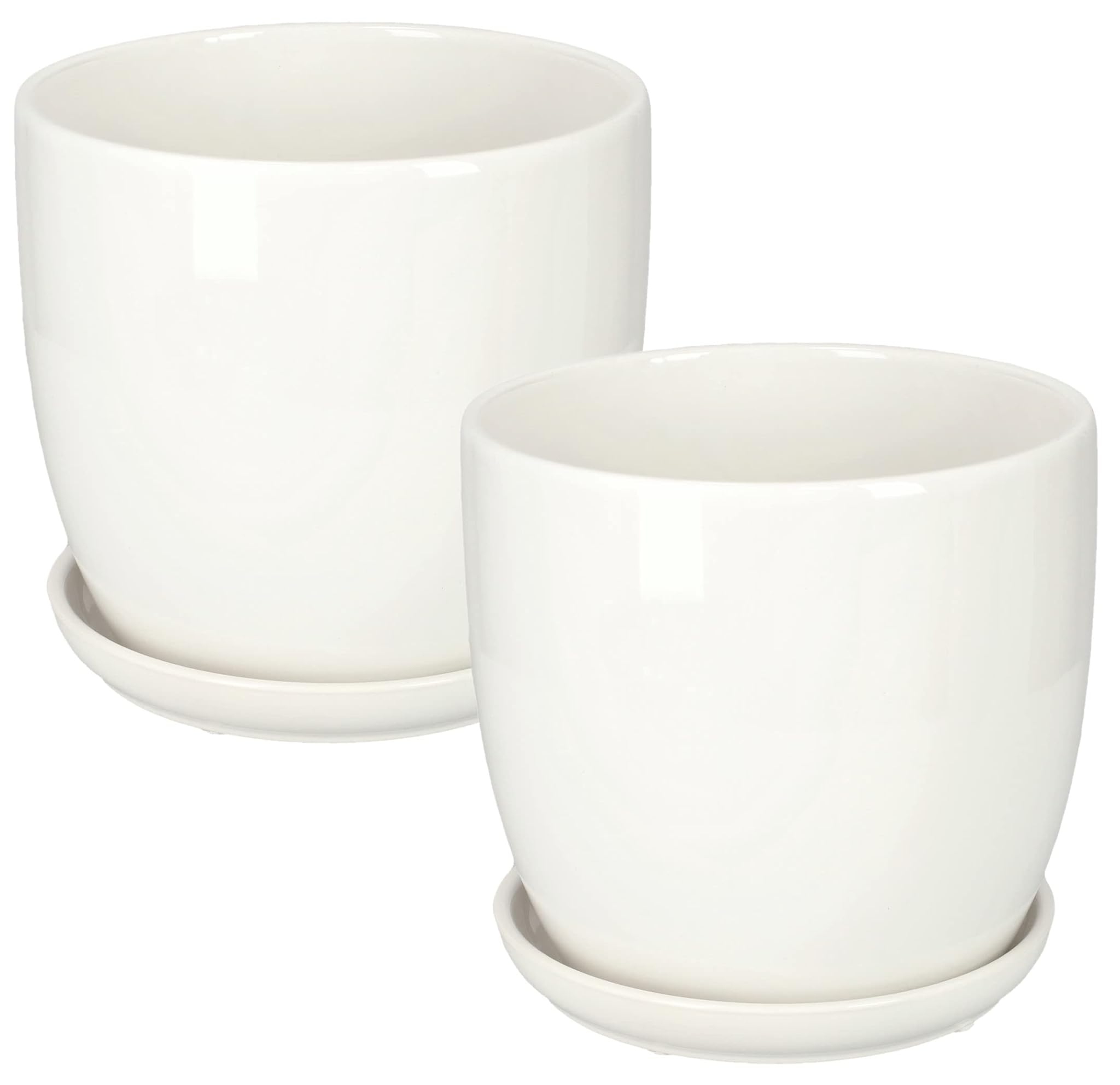 KOTARBAU® Set 2 Vasi da Fiori in Ceramica, Bianco