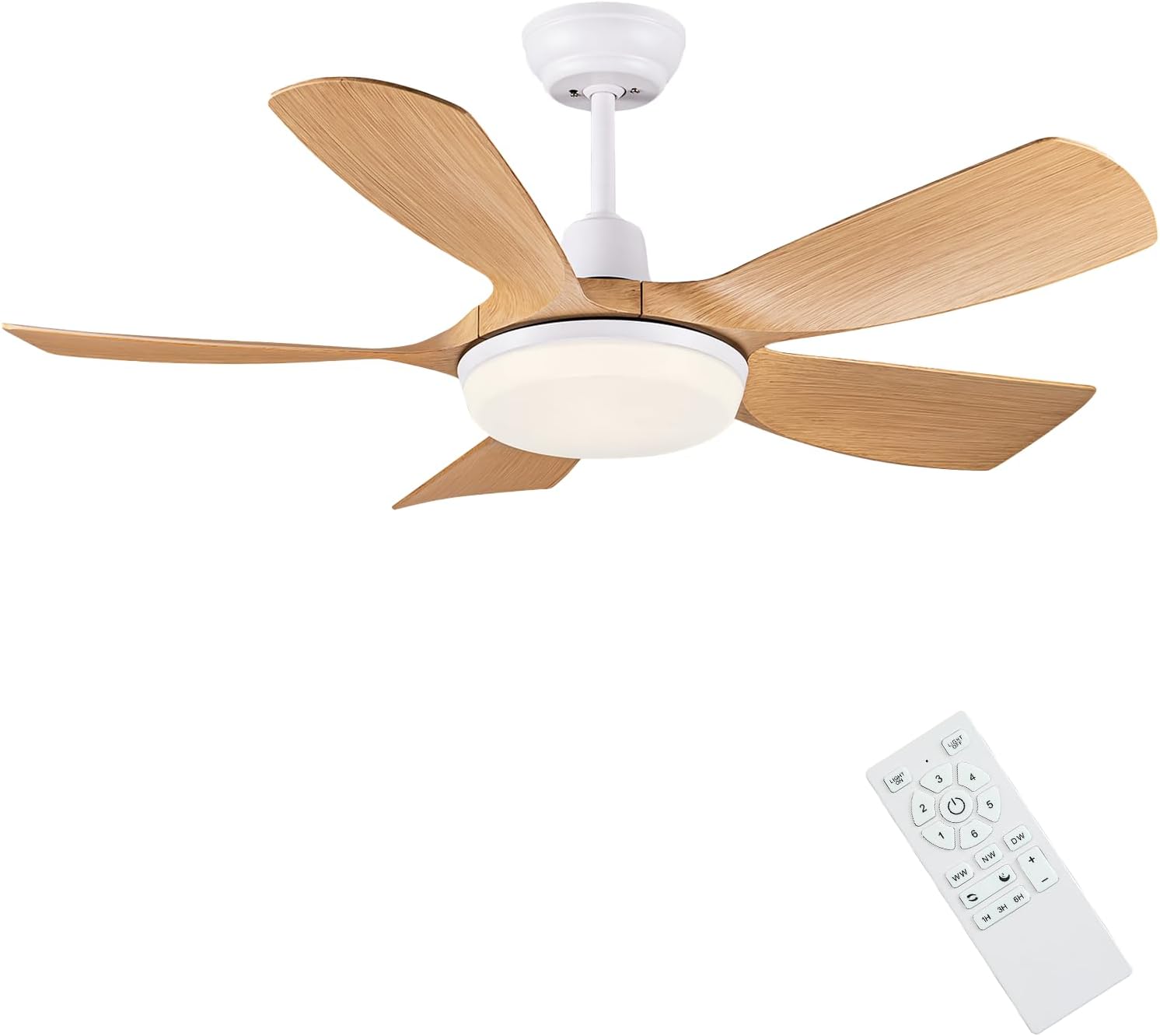 Newday Ventilatore da Soffitto 106cm, Colore Legno