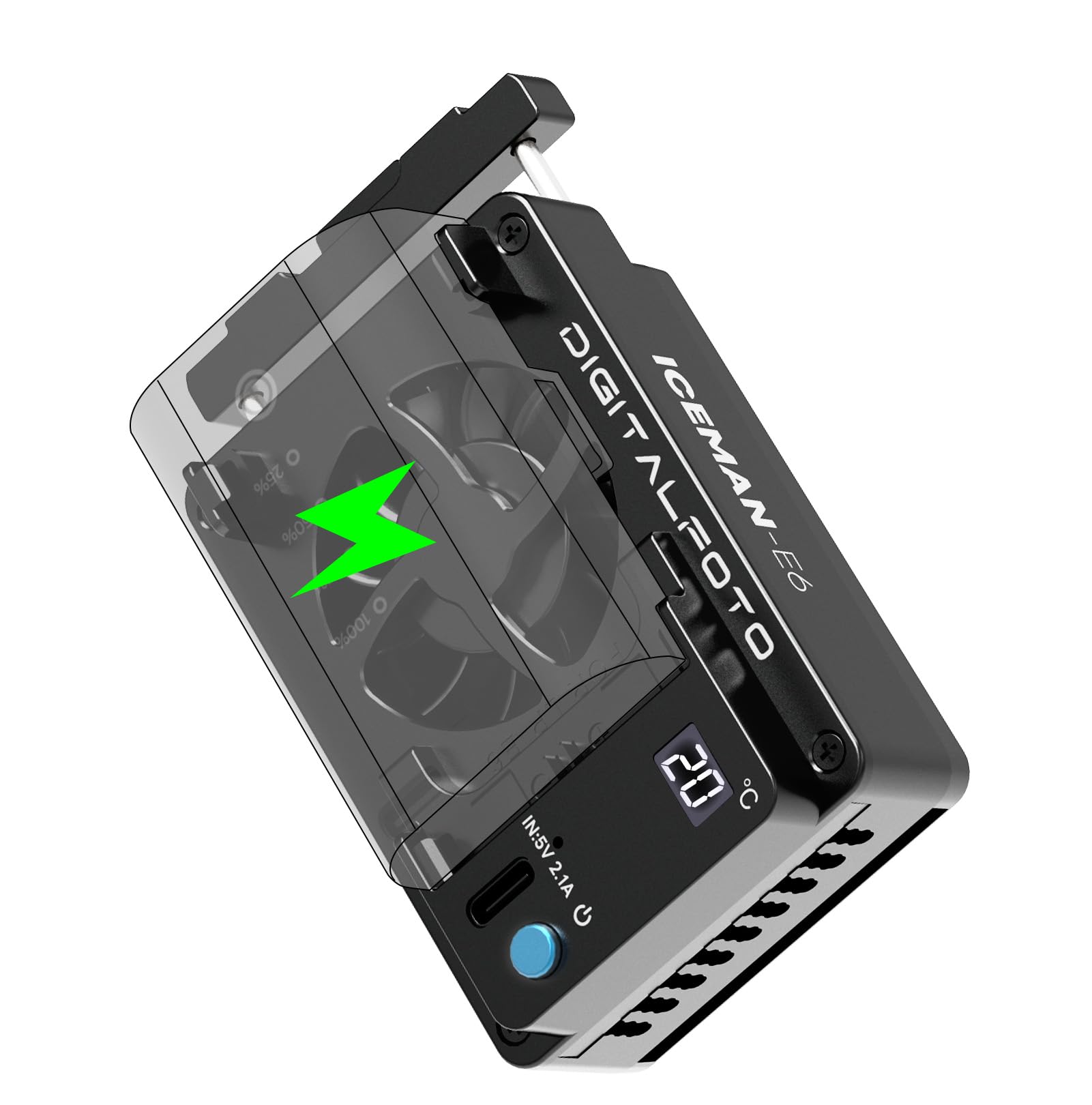 ICEMAN-E6 - Ventola di Raffreddamento per Fotocamera