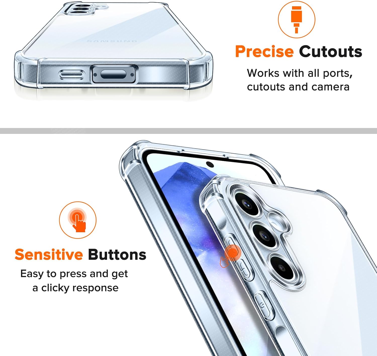 Ivoler Cover Anti Ingiallimento per Samsung Galaxy A55 5G - immagine 6