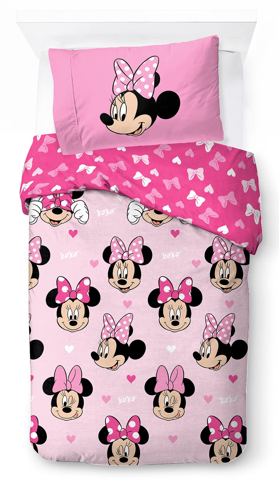 Jay Franco Set Biancheria Letto Bambini Disney Minnie 100% Cotone