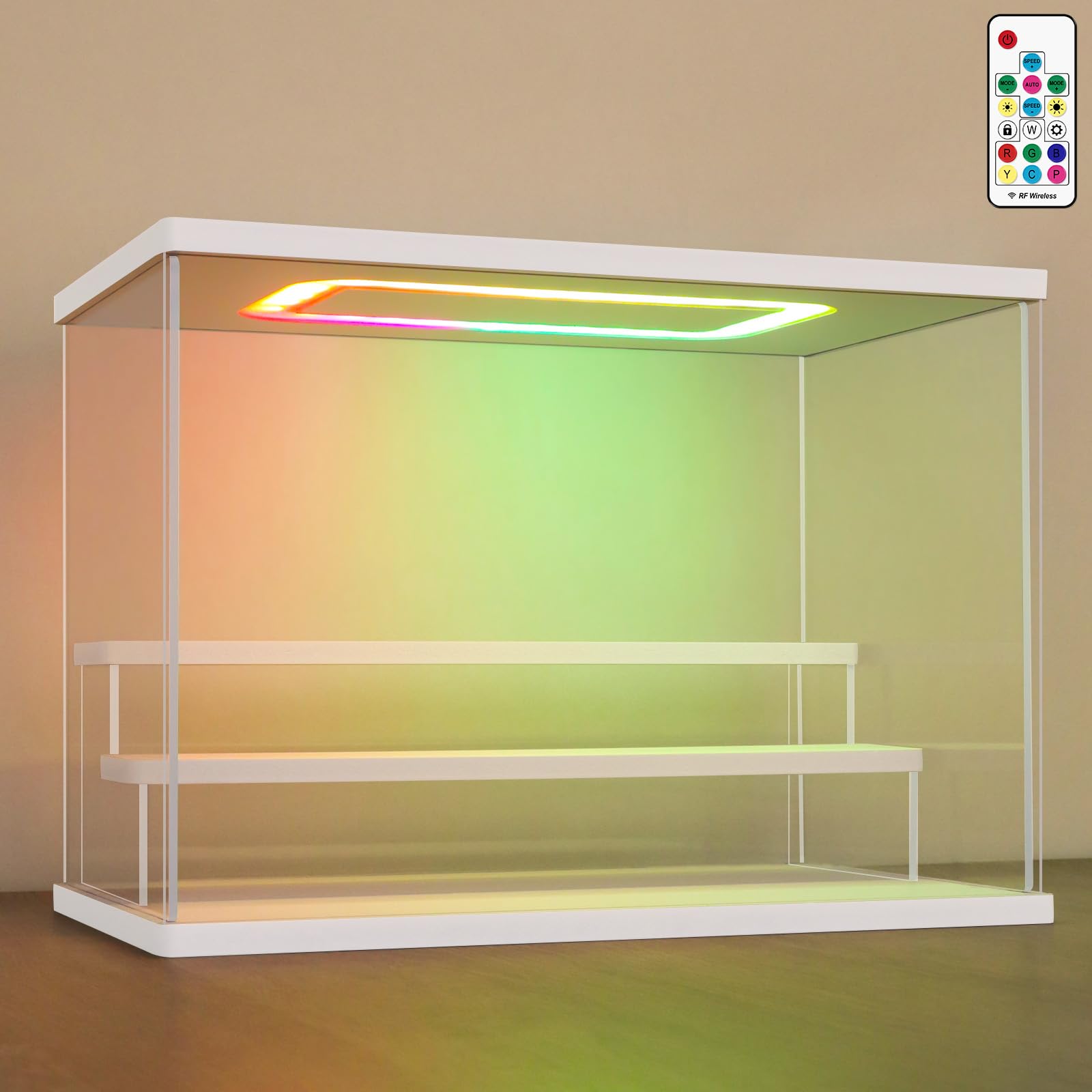 Nonemey Vetrina Acrilico Trasparente con Luce LED