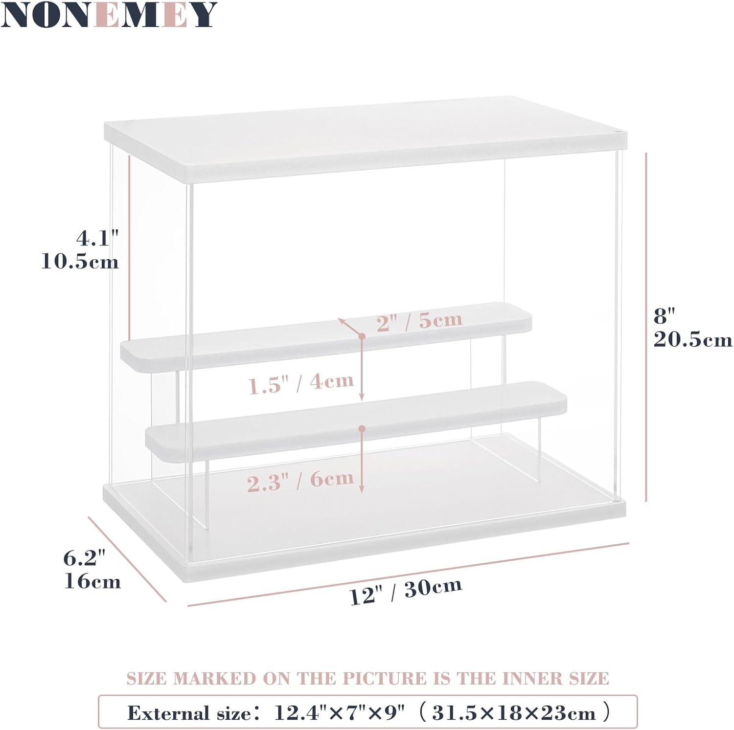 Nonemey Vetrina Acrilico Trasparente con Luce LED - immagine 4