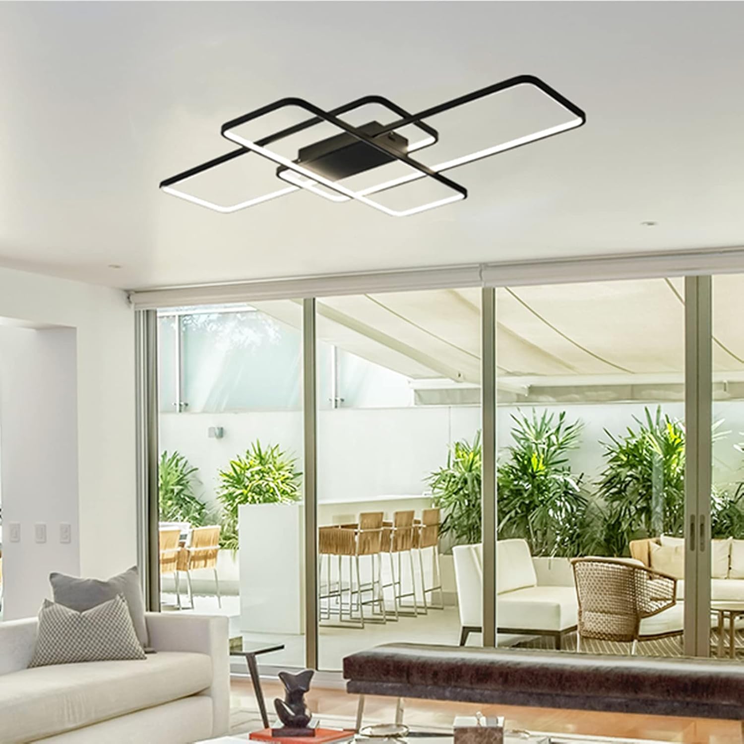 Deevin Plafoniera LED Dimmerabile Nera 140x80cm - immagine 2