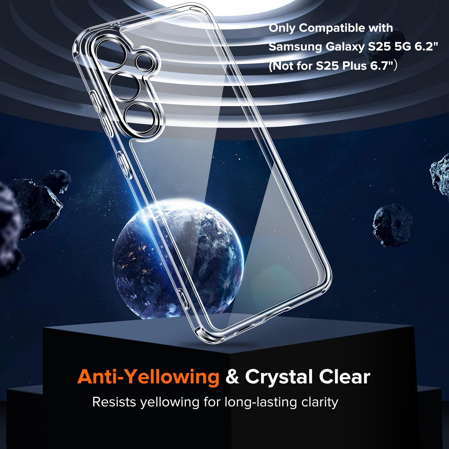 Ivoler Cover Trasparente Anti Ingiallimento per Samsung Galaxy S25 5G - immagine 3