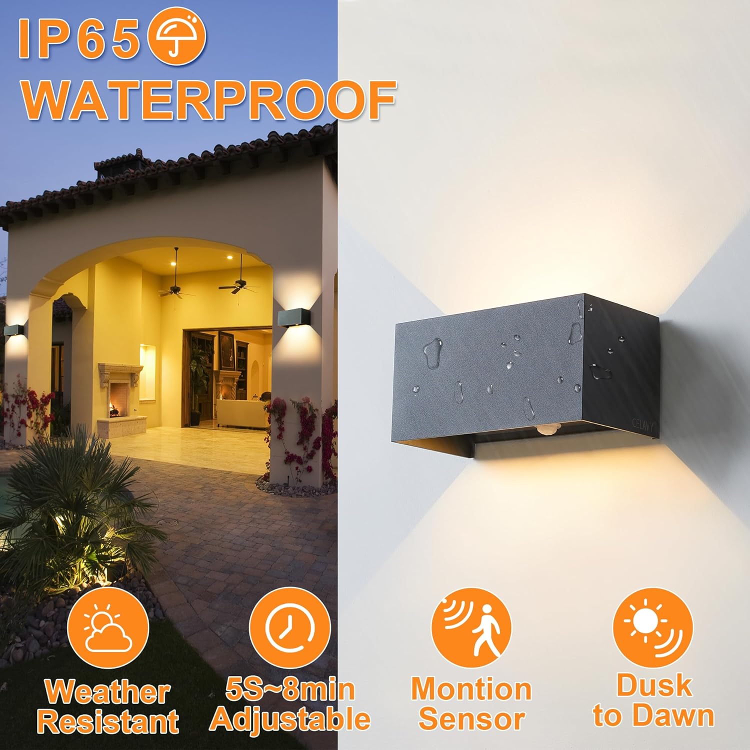 Celavy Lampada da Parete LED Esterni con Sensore - immagine 4