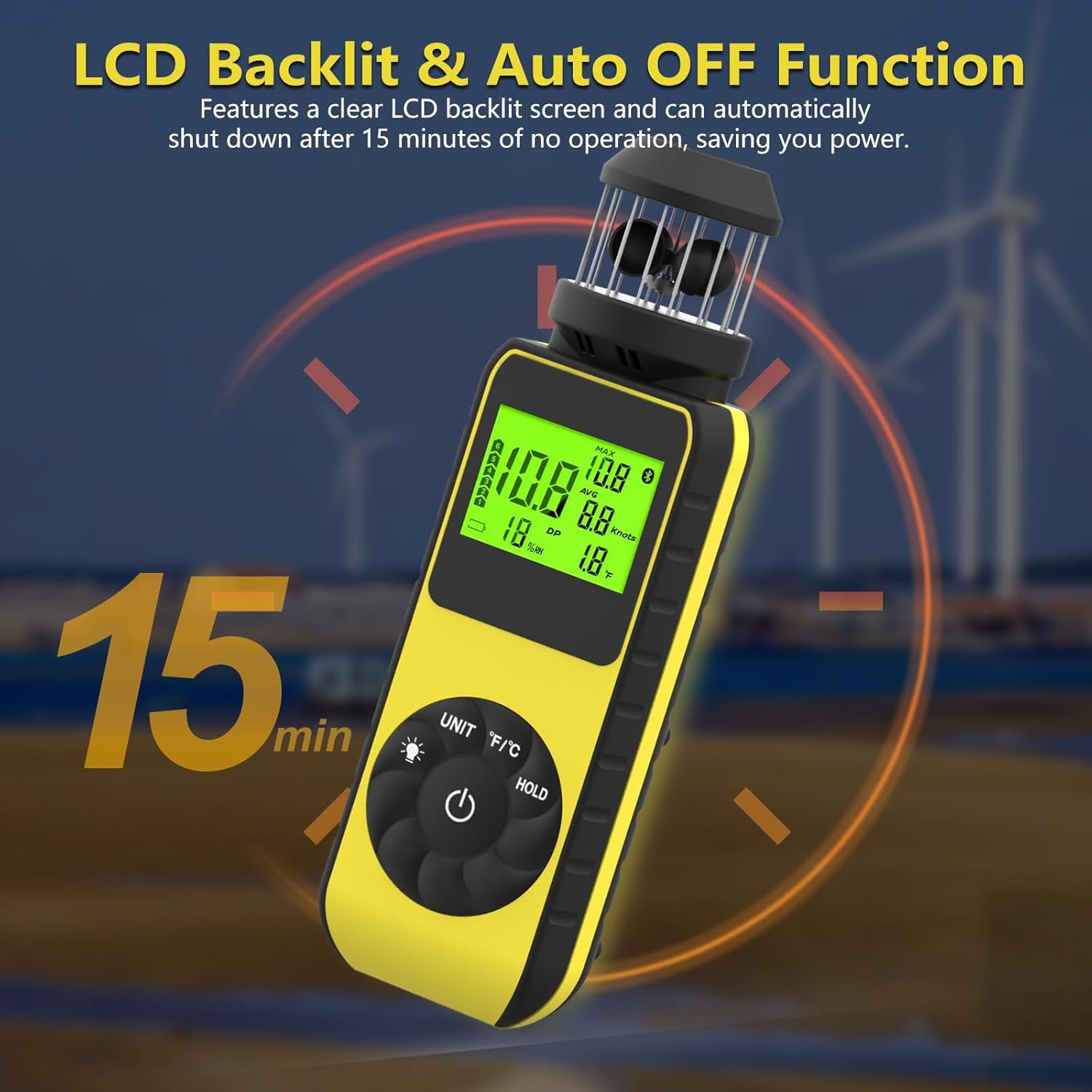 Goyerrnes Anemometro Digitale Portatile 881M - immagine 5