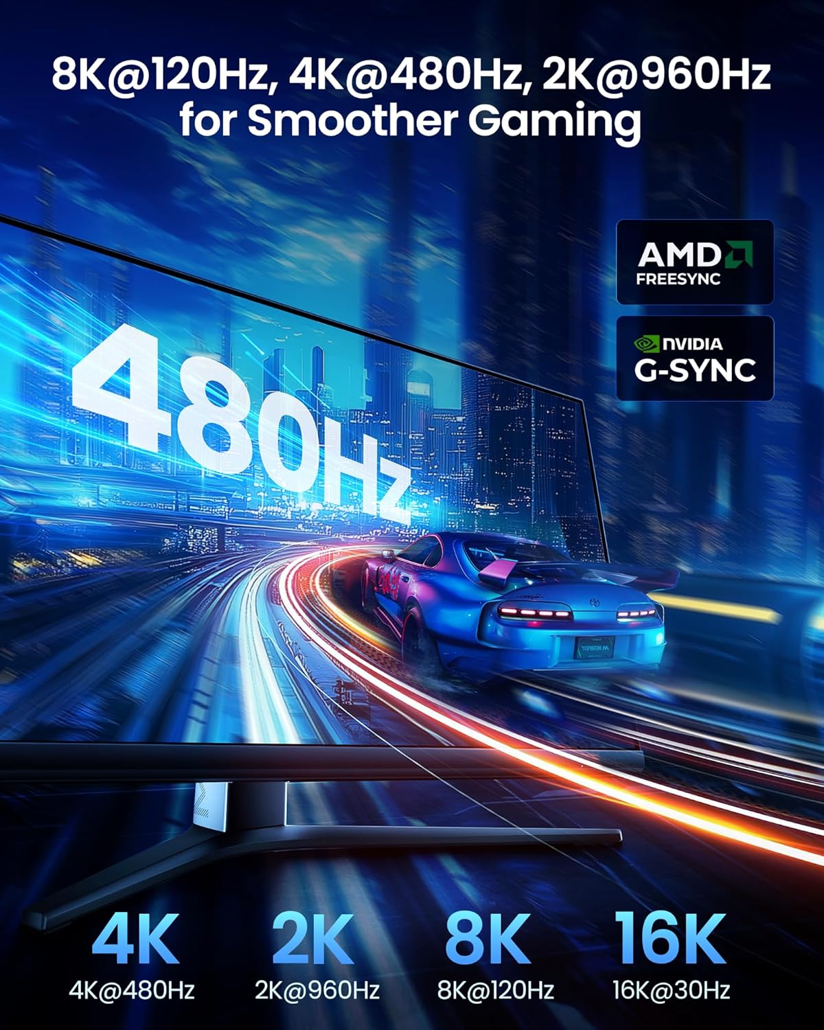 Silkland Cavo DisplayPort 2.1 5M 54Gbps - immagine 2