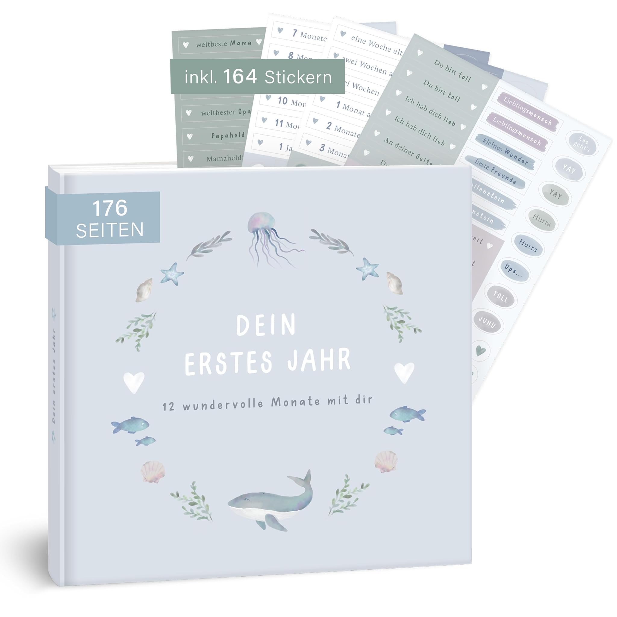 Mintkind® Album Fotografico "Il mio primo anno" + Adesivi