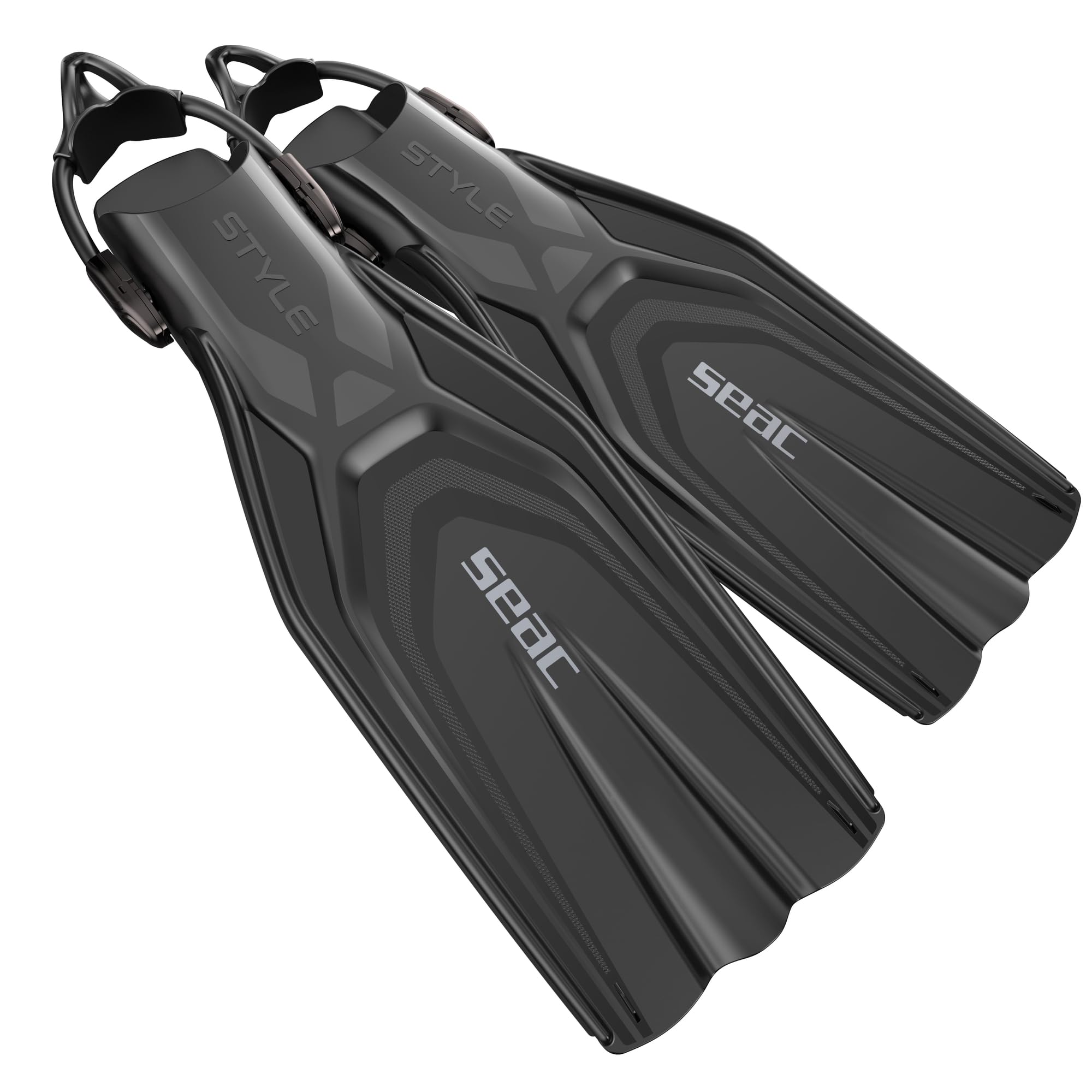 SEAC Style-S, Pinne con Cinghiolo Elastico Ultra Leggere per Immersioni Subacquee Unisex Adulto
