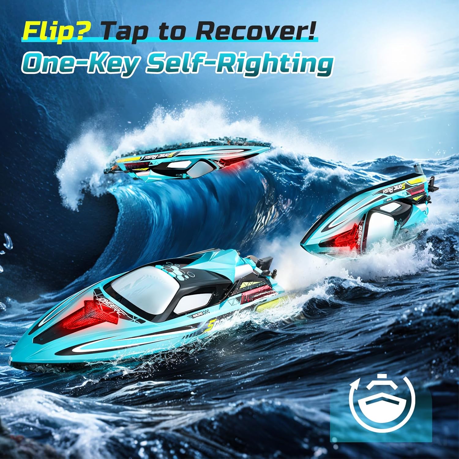 DEERC Barca RC Senza Spazzole 34 MPH per Adulti - immagine 4