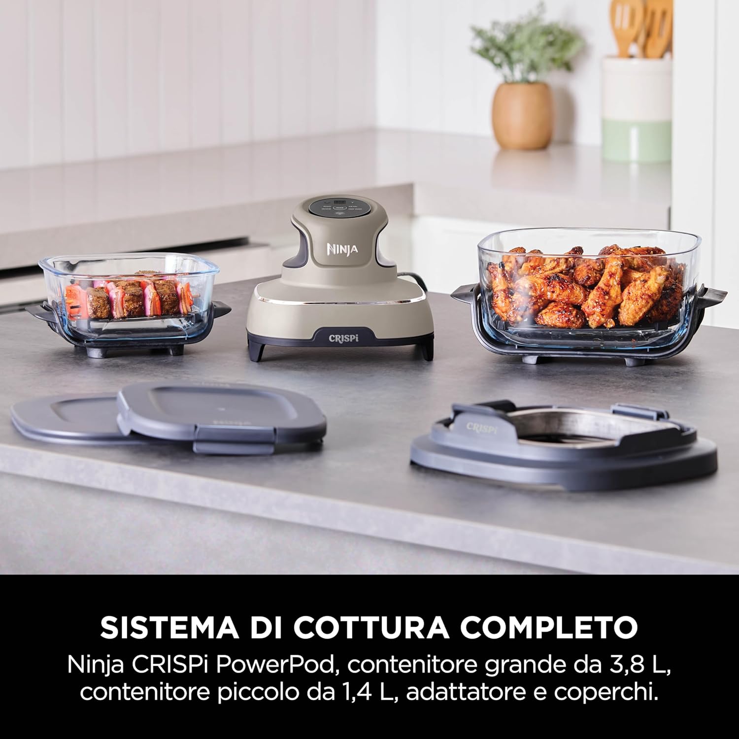 Ninja CRISPi Friggitrice ad Aria Portatile 3.8L, Pietra - immagine 4