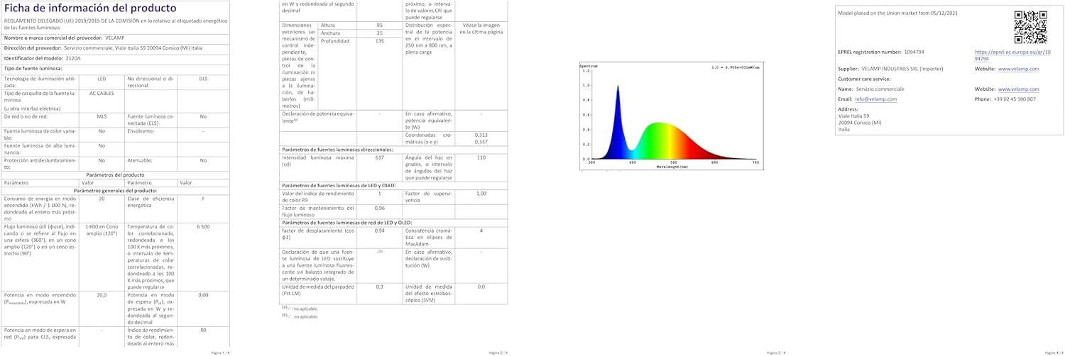 Velamp Light Pad 2X20W Proiettore LED su Treppiede 40 W, Rosso, 3 unità - immagine 10