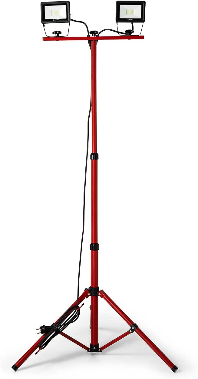 Velamp Light Pad 2X20W Proiettore LED su Treppiede 40 W, Rosso, 3 unità - immagine 1