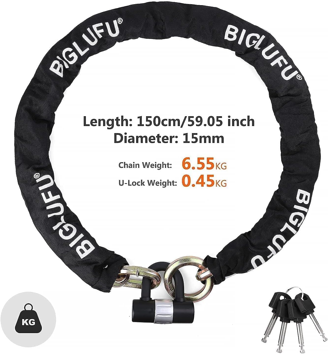 Biglufu Lucchetto Bici Alta Sicurezza con 4 Chiavi - immagine 2