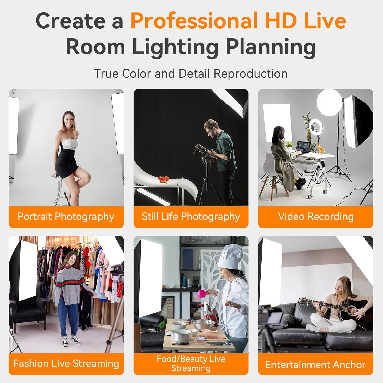 Camnoon Softbox Fotografico Set Luci Studio LED - immagine 6