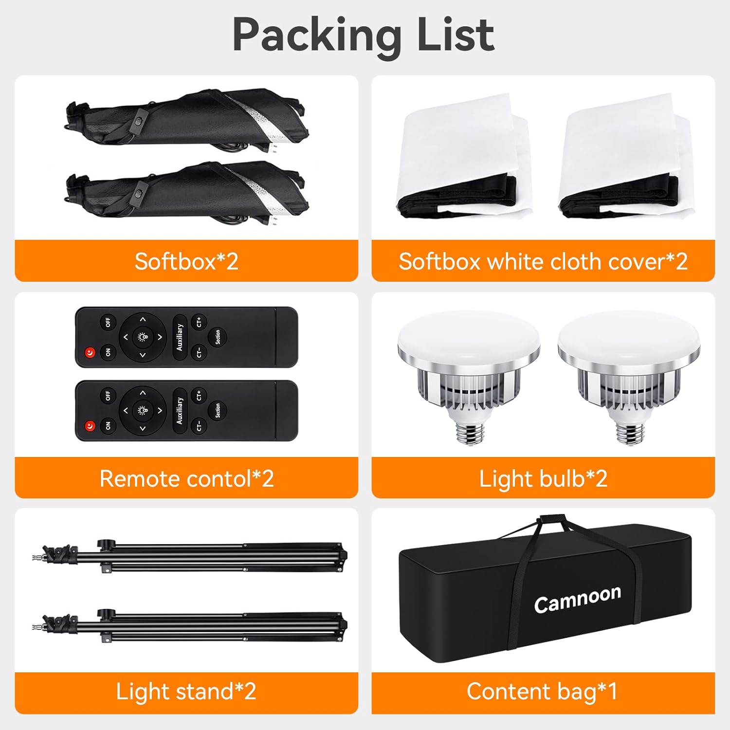 Camnoon Softbox Fotografico Set Luci Studio LED - immagine 7