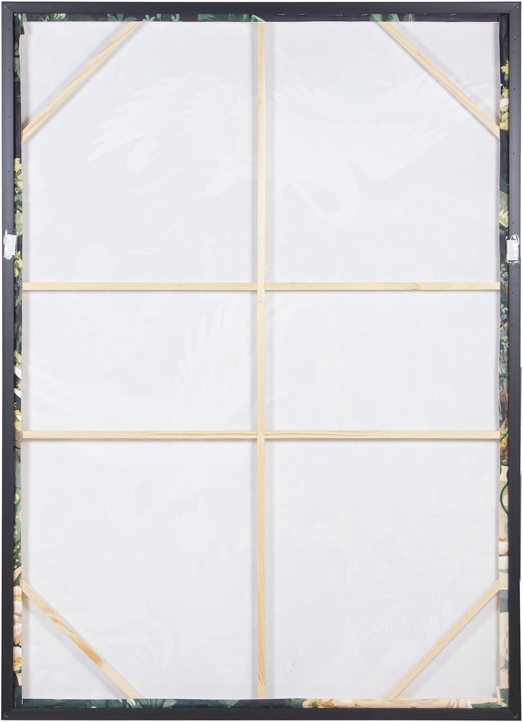 DRW Quadro Tela con Cornice Dorata Uccelli e Giungla - immagine 4