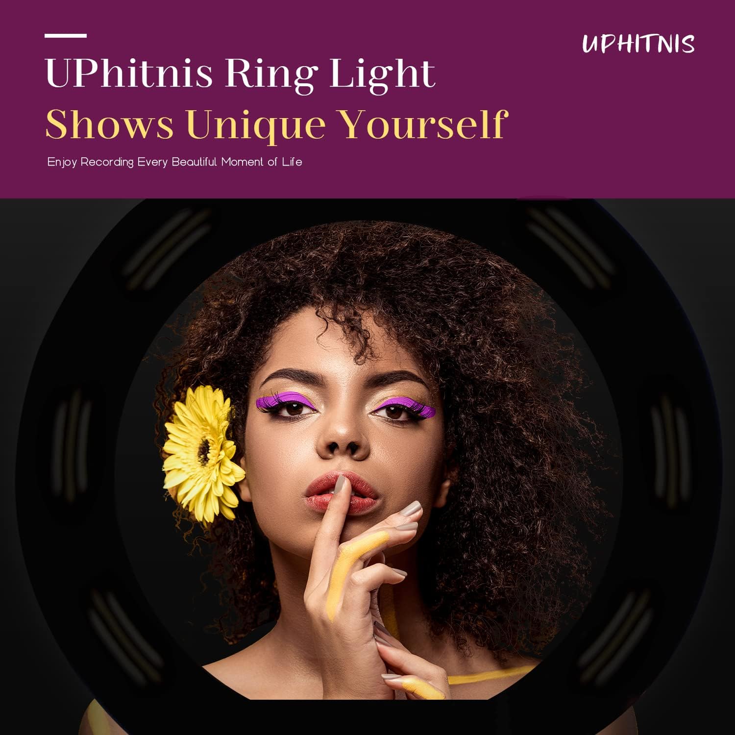 Uphitnis 12" Ring Light con Staffa Triangolare 63" - immagine 3