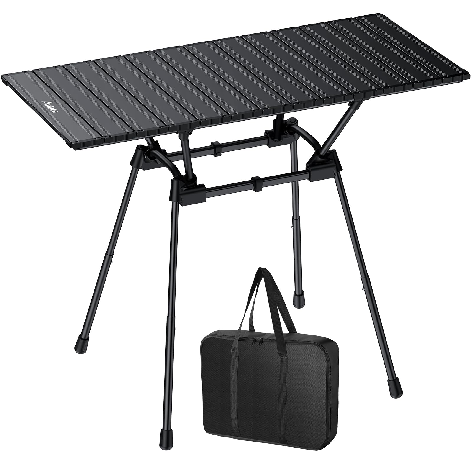 Tavolo Giardino Pieghevole Portatile 89x40.5x71cm, Nero