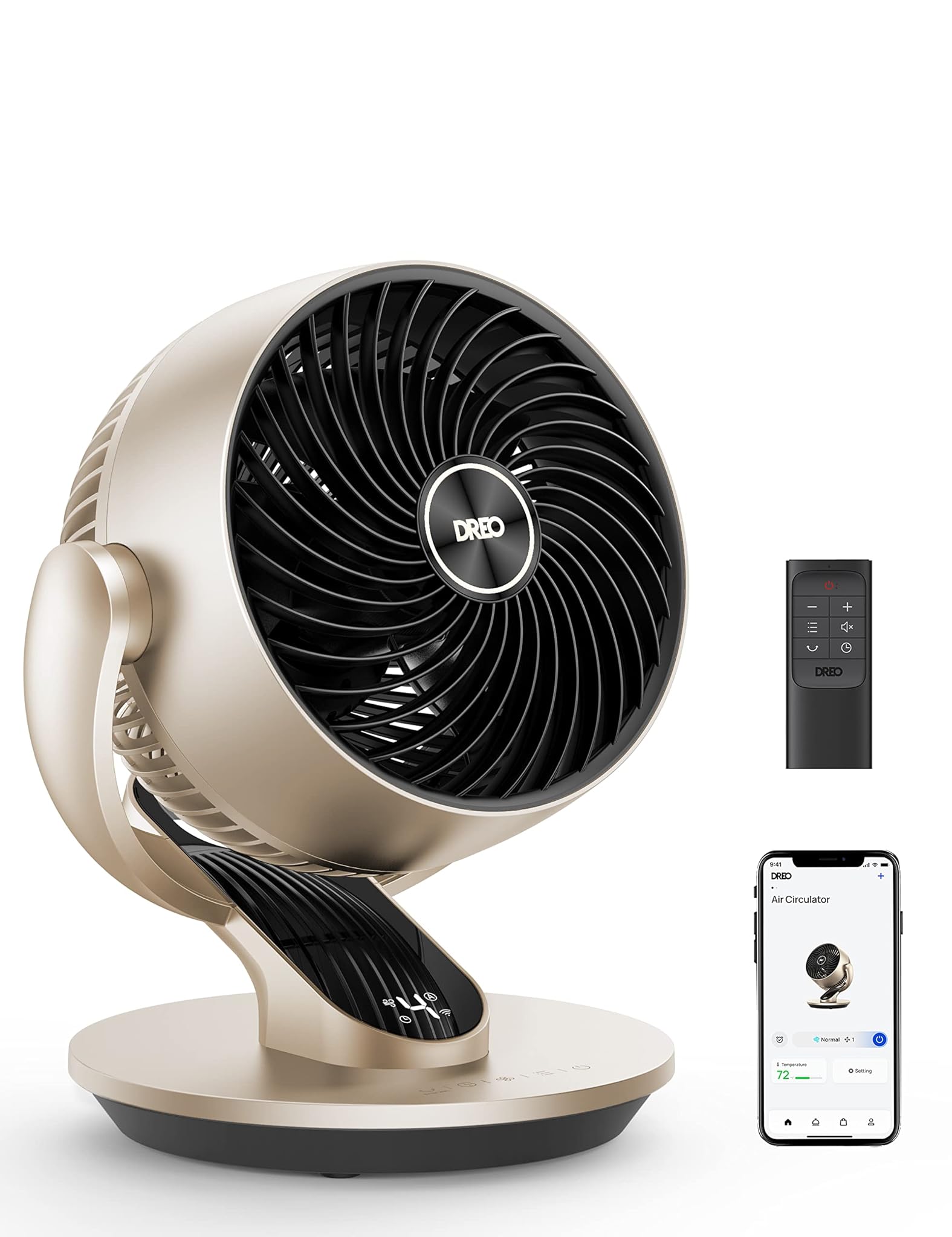 Dreo Lynx S - Ventilatore da Tavolo Smart 28dB, Argento