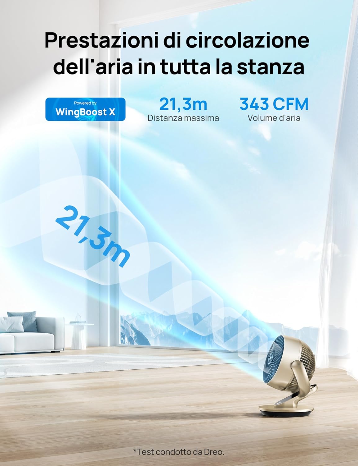 Dreo Lynx S - Ventilatore da Tavolo Smart 28dB, Argento - immagine 3