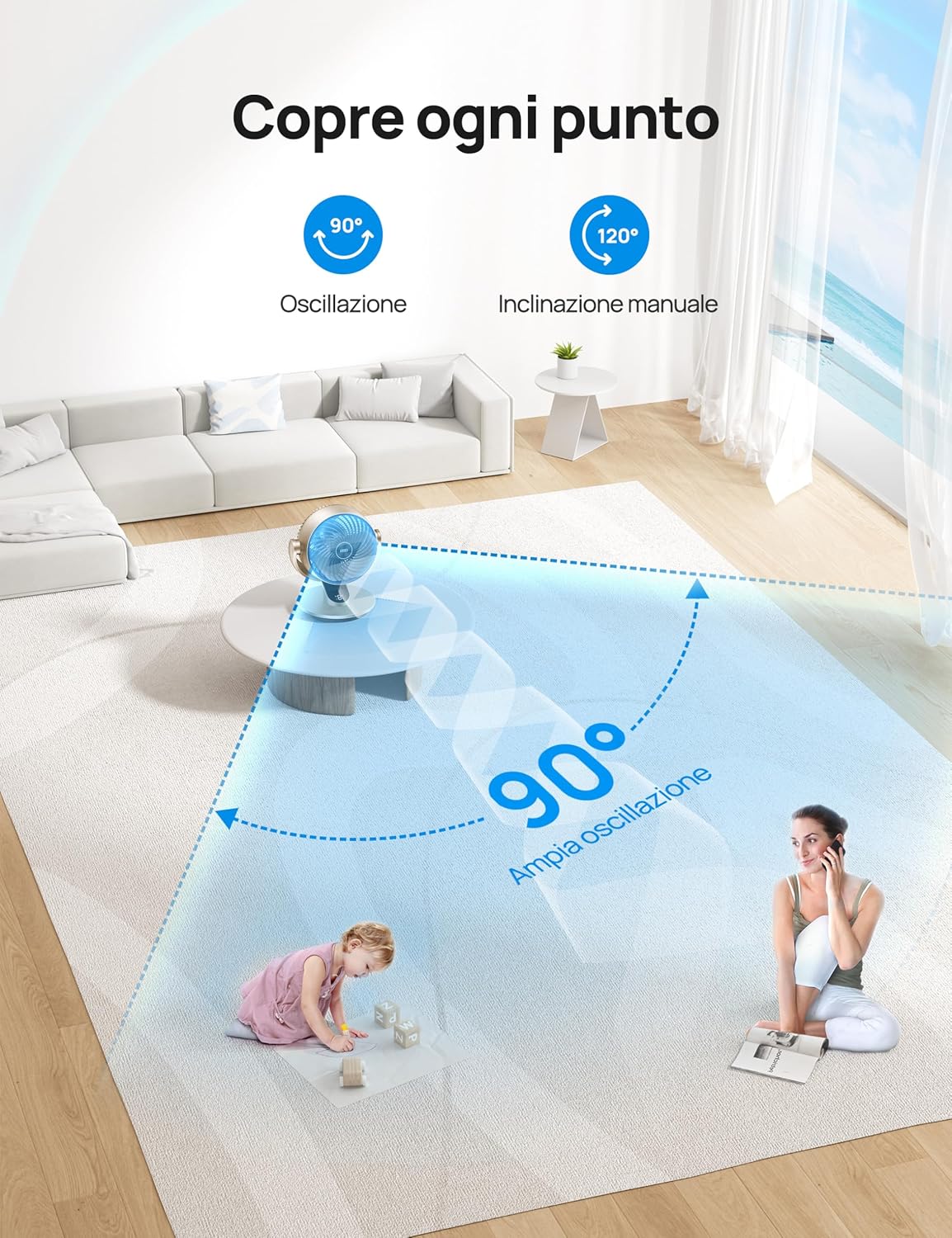 Dreo Lynx S - Ventilatore da Tavolo Smart 28dB, Argento - immagine 4