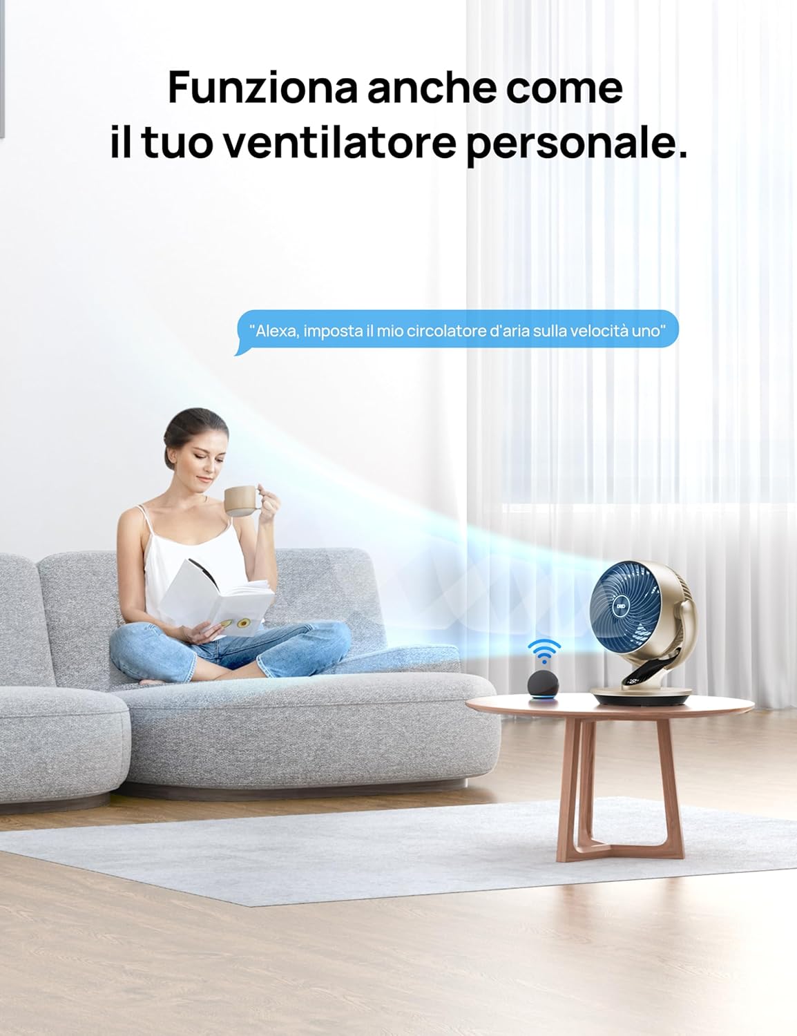 Dreo Lynx S - Ventilatore da Tavolo Smart 28dB, Argento - immagine 6
