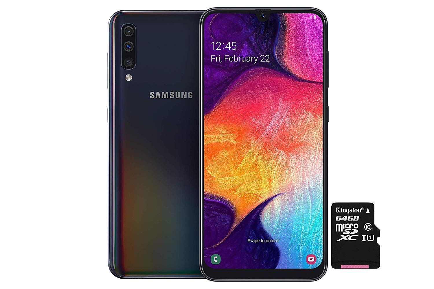 Samsung A505FN/DS Galaxy A50, Dual, 128GB 4GB RAM, Black + MicroSD 64GB
