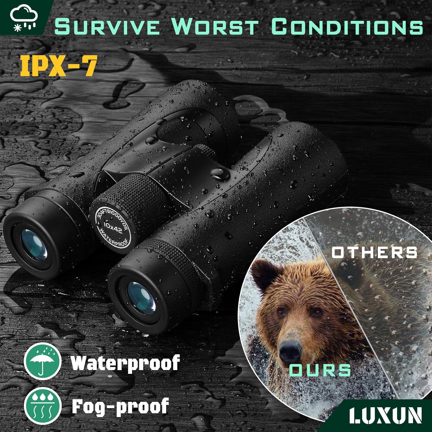 Binocolo LUXURY Luxun 10x42 ED - Nero - immagine 2