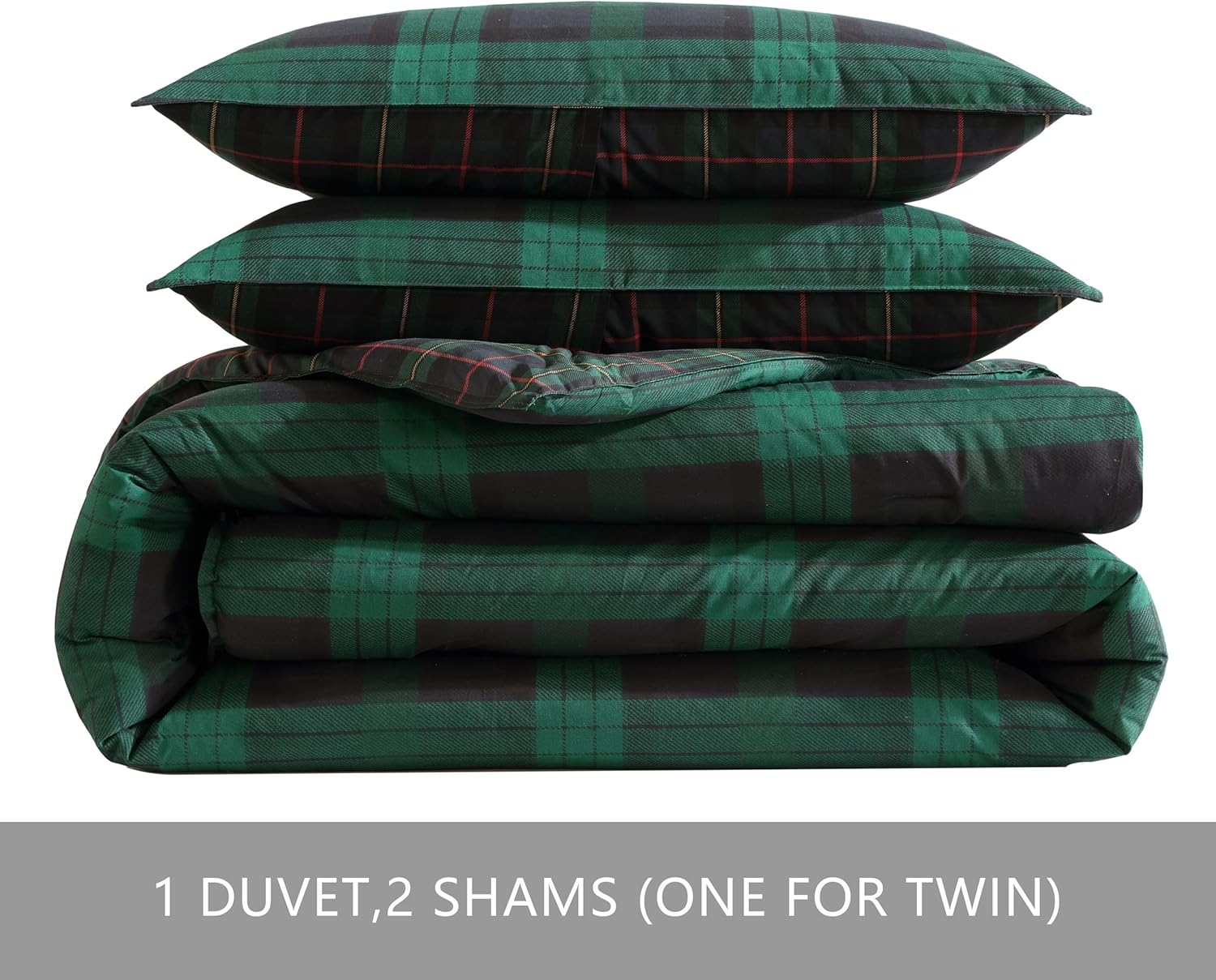 Eddie Bauer Set Copripiumino Queen Size - Verde Tartan - immagine 5