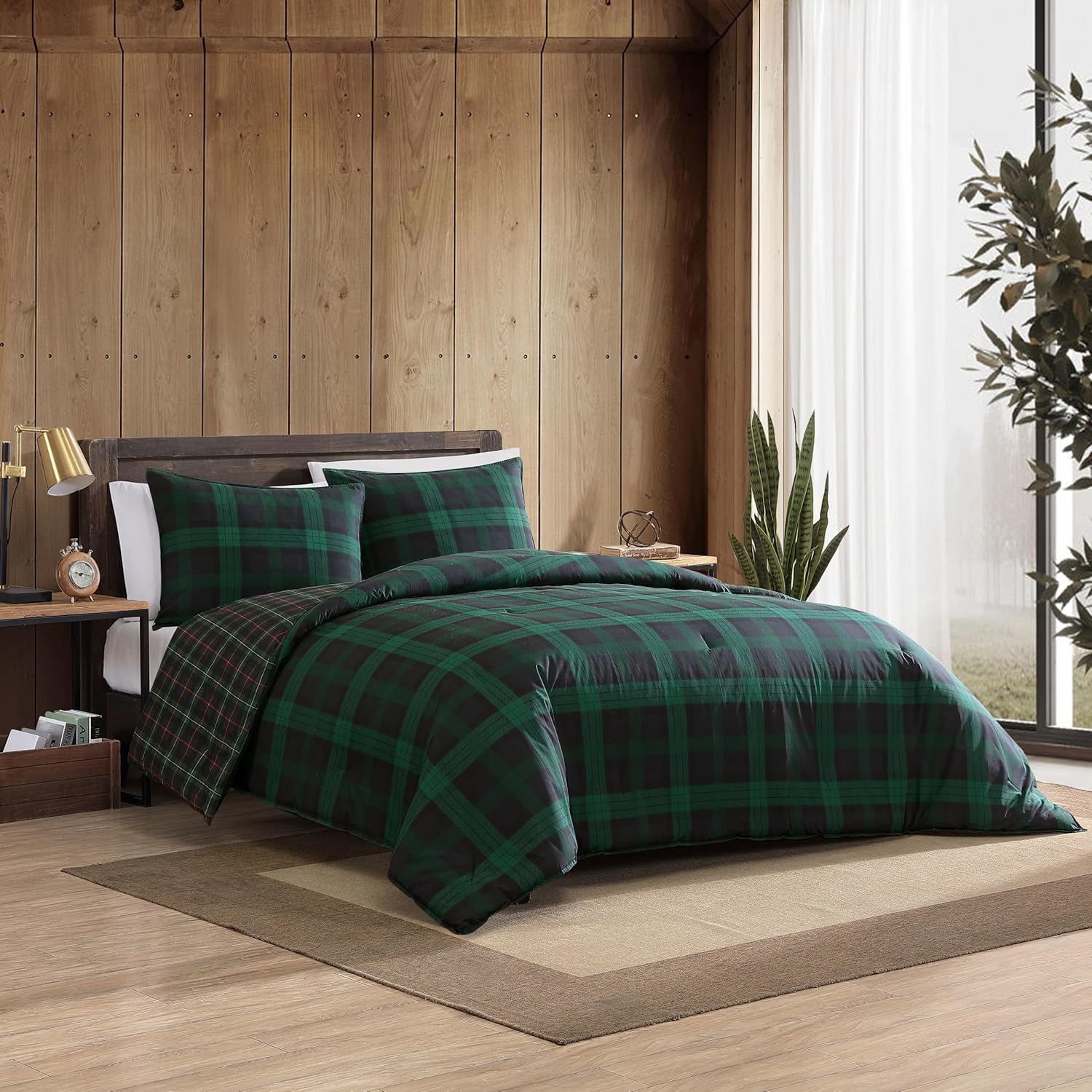 Eddie Bauer Set Copripiumino Queen Size - Verde Tartan - immagine 7