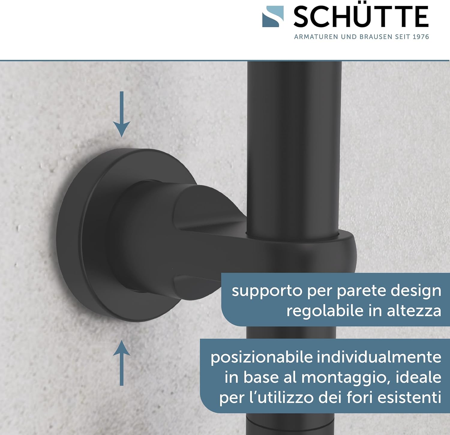 Schütte Set Doccia MALLORCA con Doccia a Pioggia, Nero Opaco - immagine 2