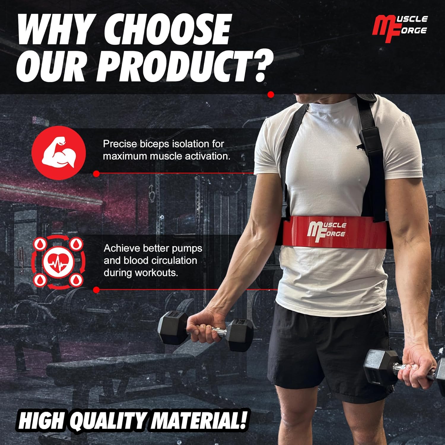 MuscleForge Arm Blaster - Trainer per Bicipiti - immagine 3