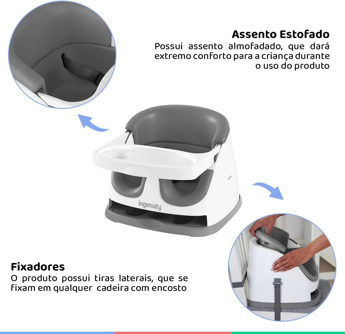 Ingenuity, Rialzo da Sedia 2in1 - grigio ardesia - immagine 2