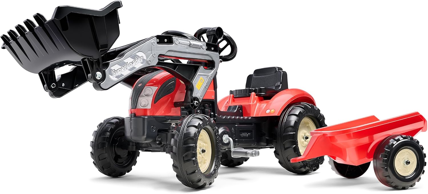 Falk Tractopala a Pedali Kiddy Farm Rosso - immagine 1