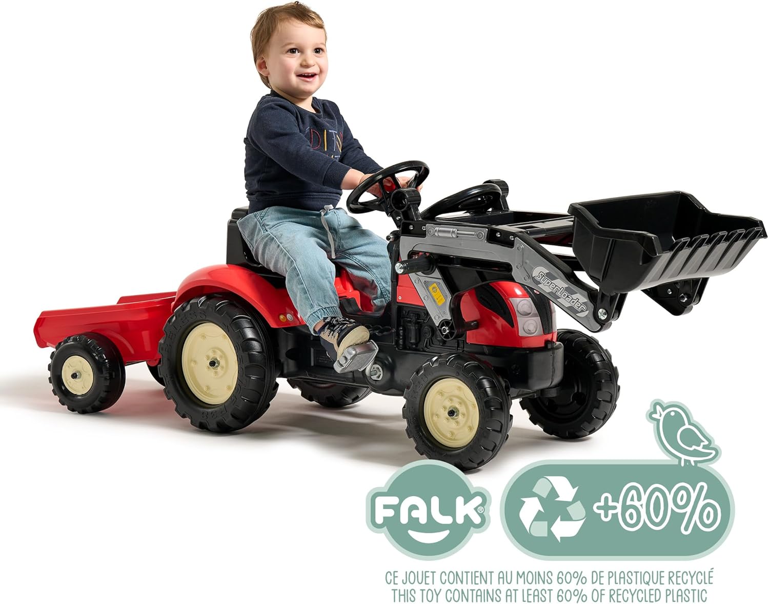 Falk Tractopala a Pedali Kiddy Farm Rosso - immagine 2