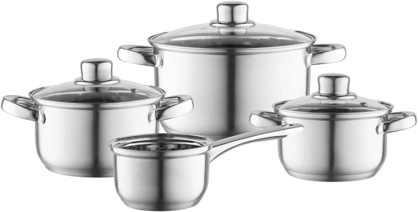 Florina Set Pentole Induzione HARRY I - 8 Pezzi Acciaio Inox