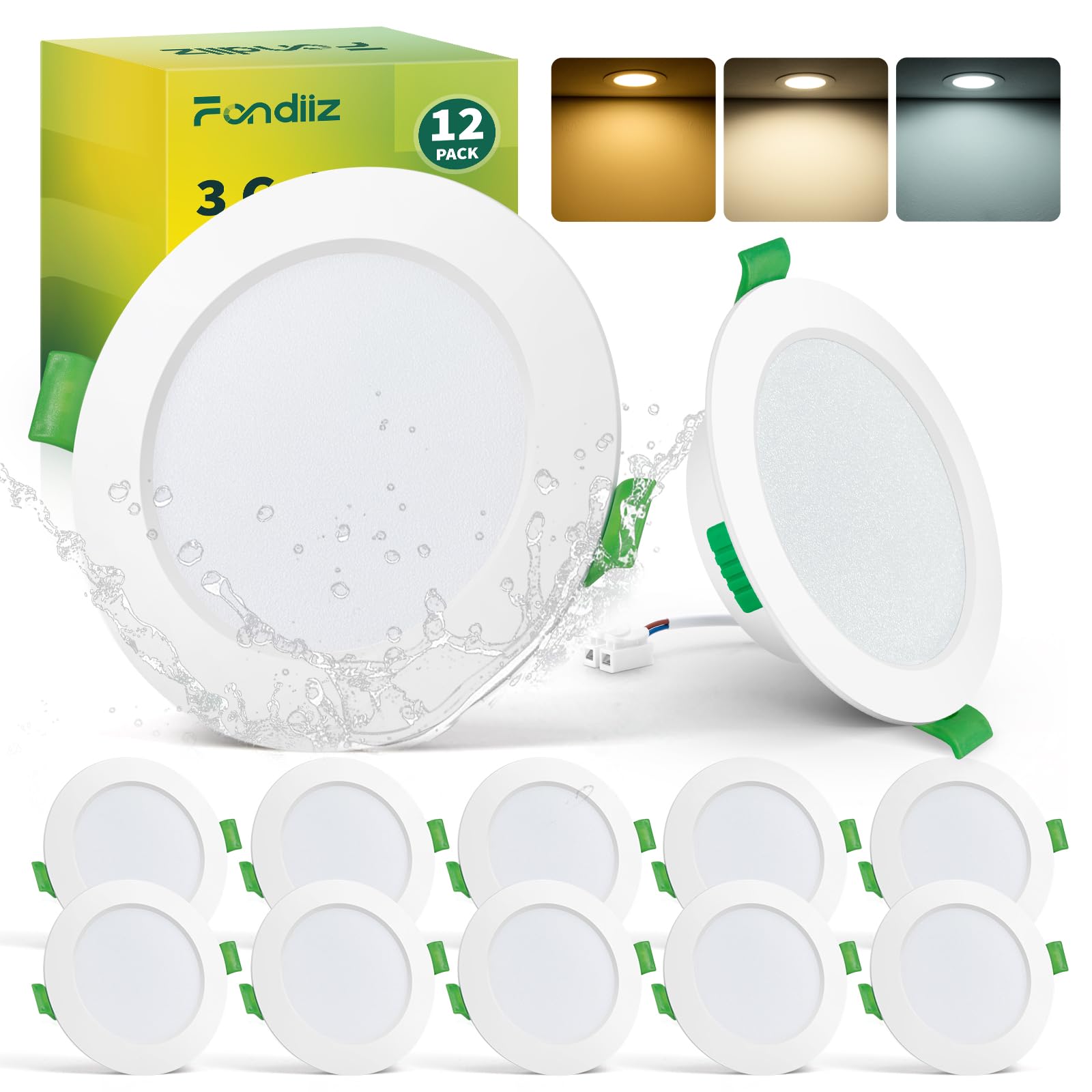 Faretti LED da Incasso per Cartongesso Foro 68mm, Set 12