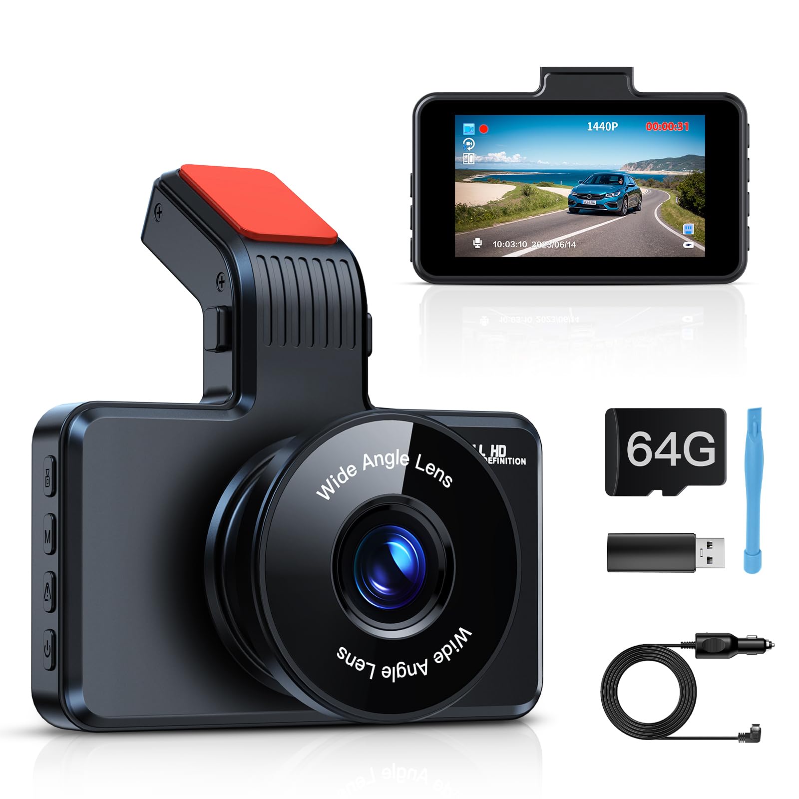 Range Tour Dashcam Auto 1080P FHD con SD 64G