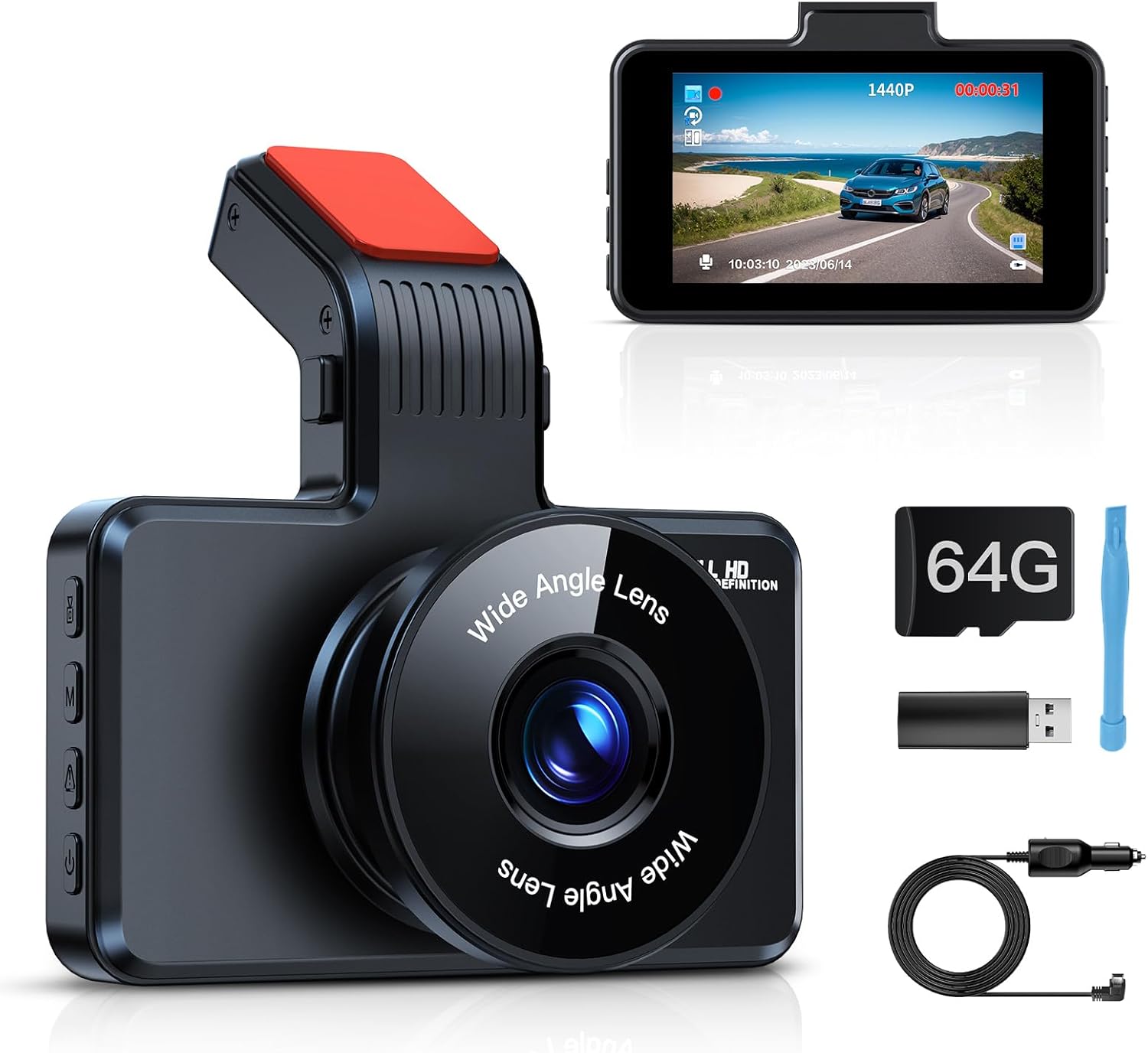 Range Tour Dashcam Auto 1080P FHD con SD 64G - immagine 1