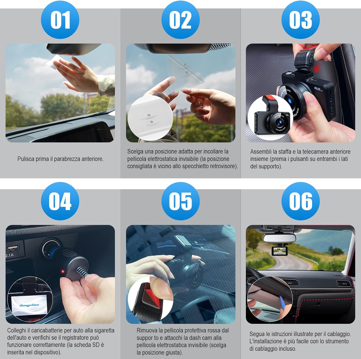 Range Tour Dashcam Auto 1080P FHD con SD 64G - immagine 6