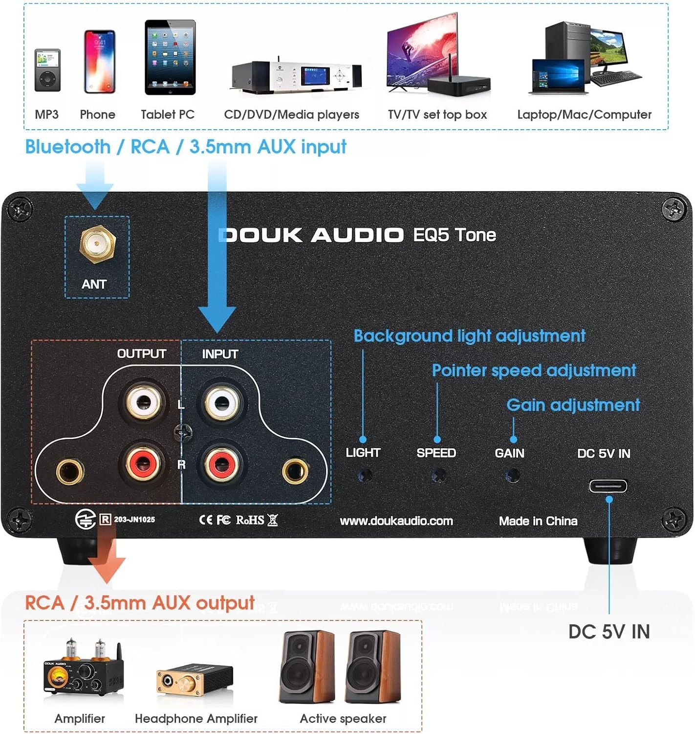 Douk Audio Equalizzatore Bluetooth 5 Bande EQ - immagine 7